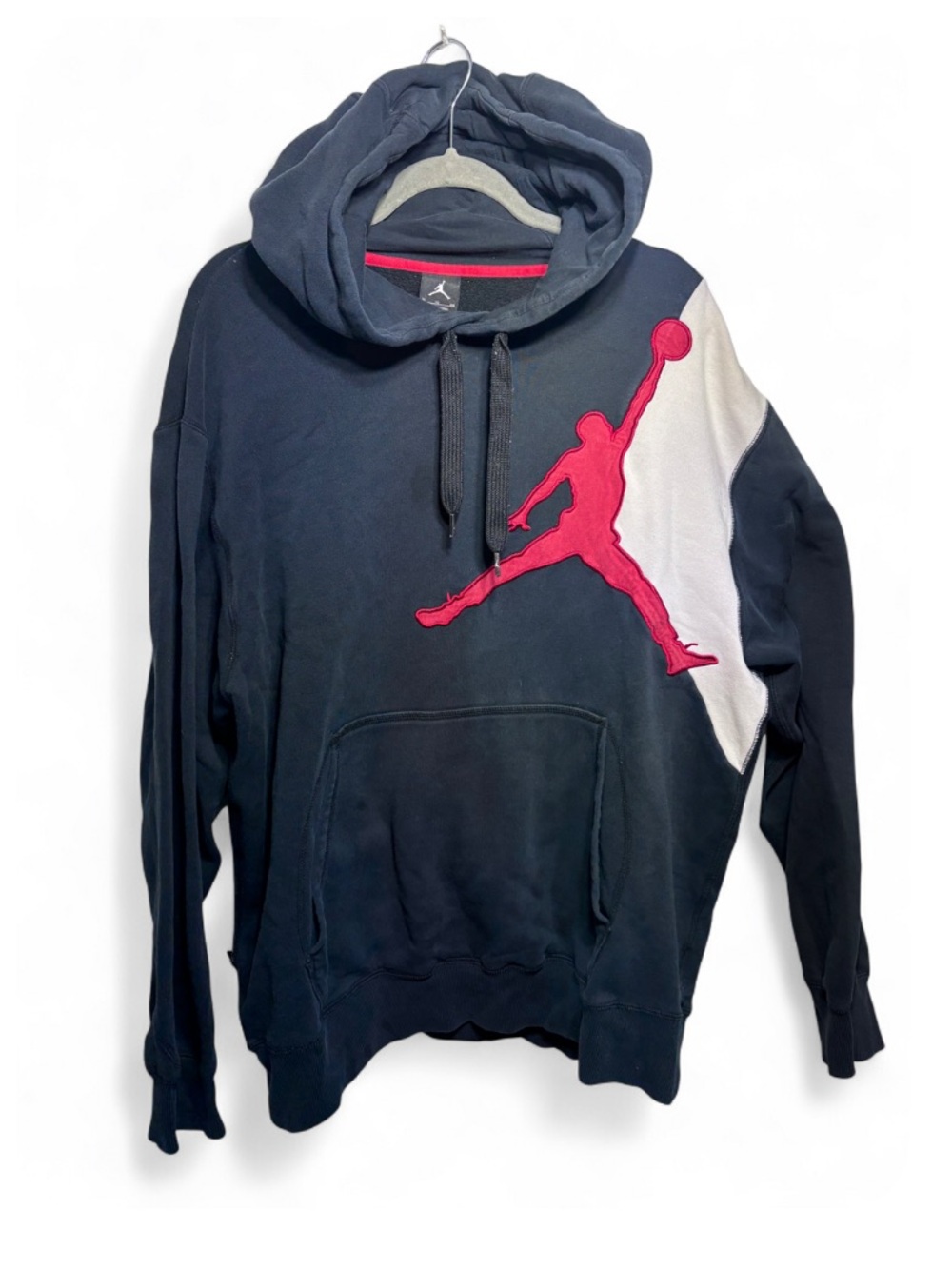 Nike Jordan Jumpman Big Logo Fleece Pullover Hoodie Black White Red XL 2011